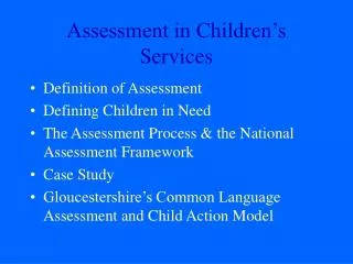 Assessment in Children’s Services