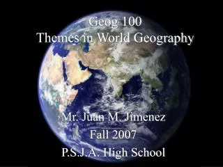 Geog 100 Themes in World Geography