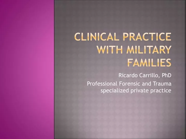 clinical practice with military families