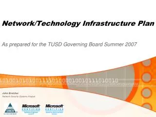 Network/Technology Infrastructure Plan