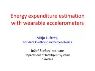 Energy expenditure estimation with wearable accelerometers