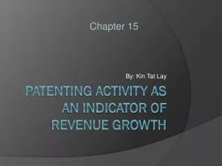 Patenting Activity as an Indicator of Revenue Growth