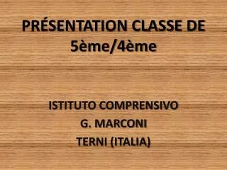 pr sentation classe de 5 me 4 me