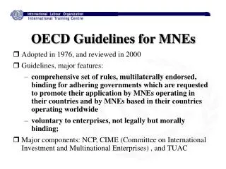 OECD Guidelines for MNEs