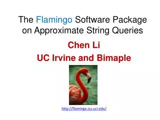 The Flamingo Software Package on Approximate String Queries
