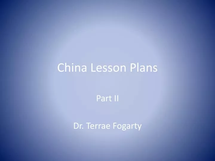 china lesson plans