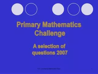 Primary Mathematics Challenge