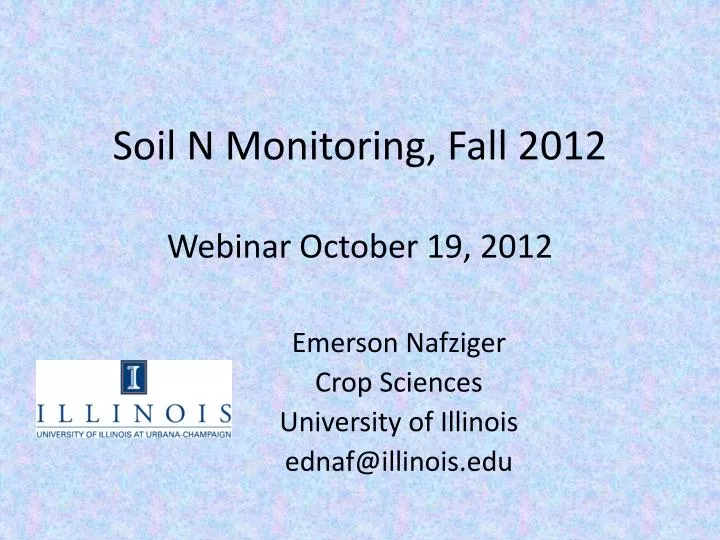 soil n monitoring fall 2012 webinar october 19 2012