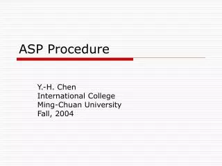 ASP Procedure