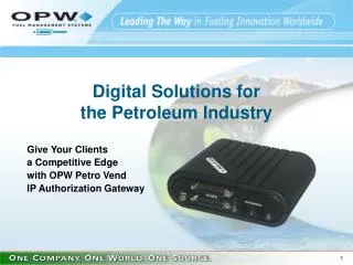 Digital Solutions for the Petroleum Industry