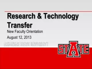 Research &amp; Technology Transfer