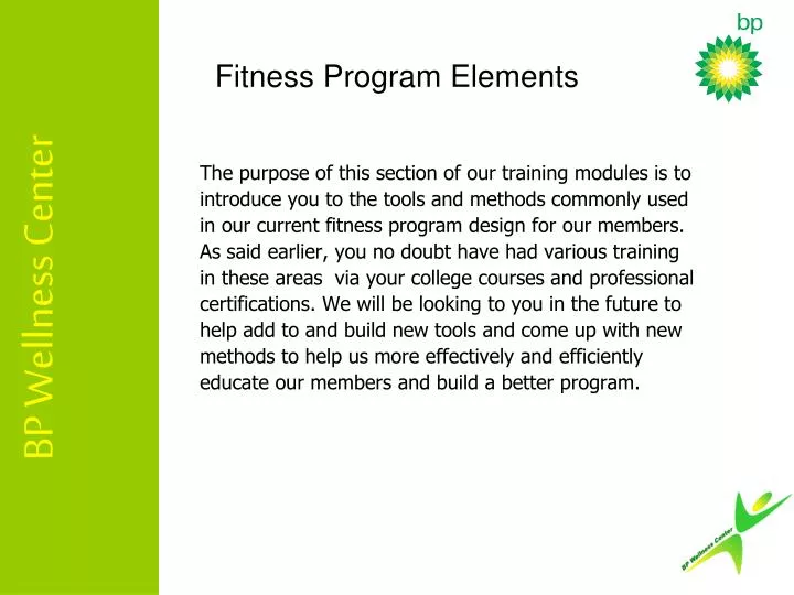 fitness program elements