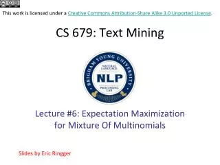 CS 679 : Text Mining