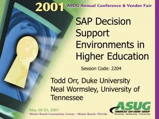 SAP Decision Support Environments in Higher Education