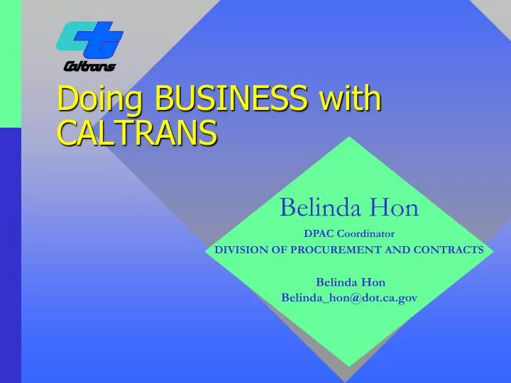 doing business with caltrans