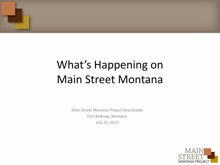 what s happening on main street montana