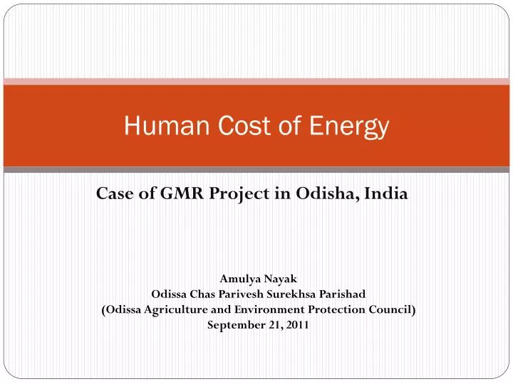 human cost of energy