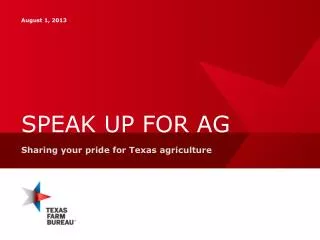 SPEAK UP FOR AG