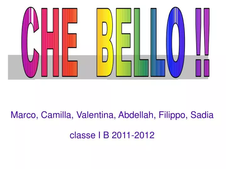 marco camilla valentina abdellah filippo sadia classe i b 2011 2012