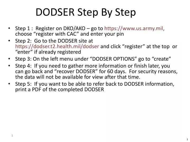 dodser step by step