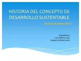 historia del concepto de desarrollo sustentable