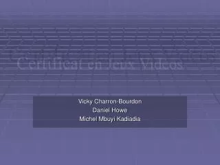 Vicky Charron-Bourdon Daniel Howe Michel Mbuyi Kadiadia