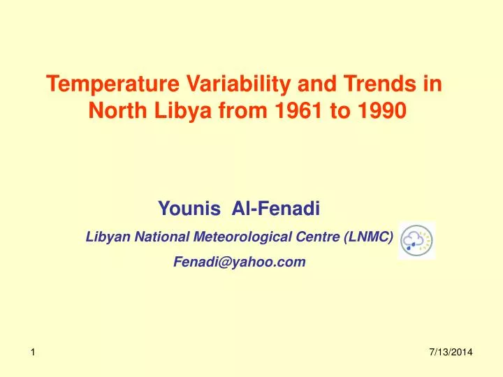 temperature variability and trends in north libya from 1961 to 1990