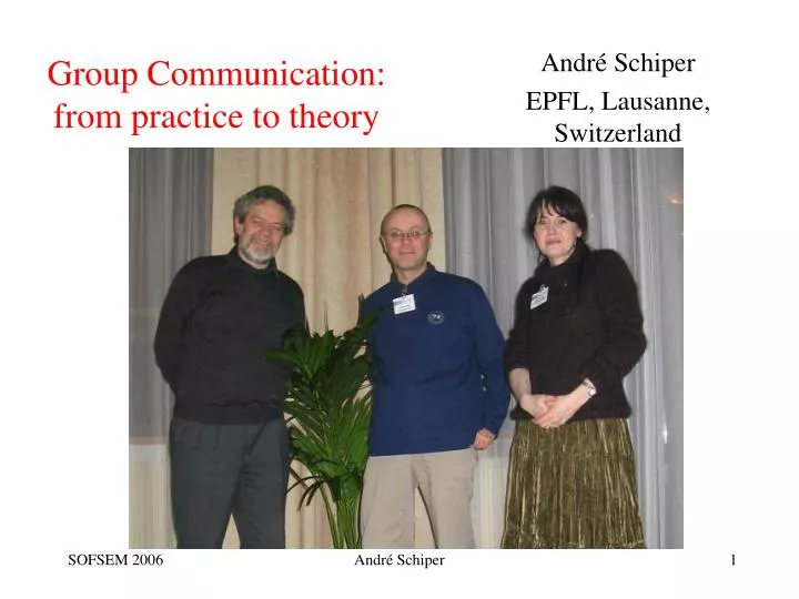 group communication from practice to theory