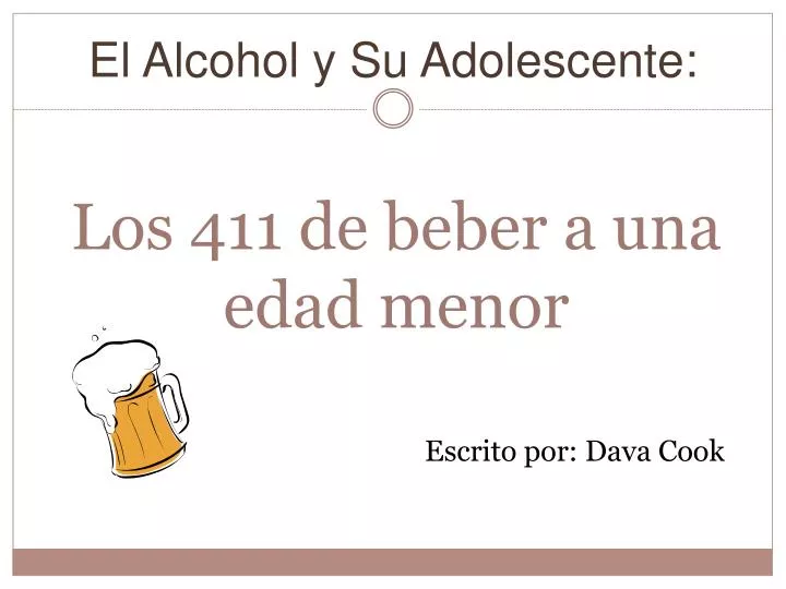 los 411 de beber a una edad menor
