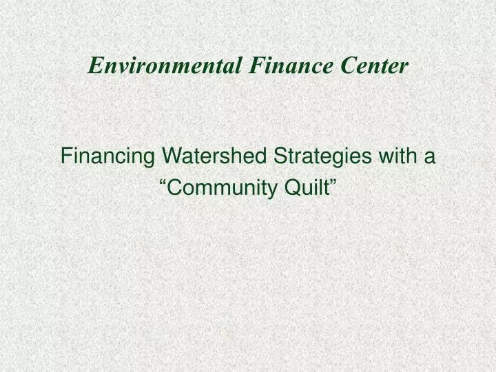 environmental finance center