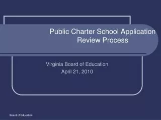 Public Charter School Application Review Process