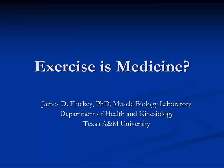 exercise is medicine