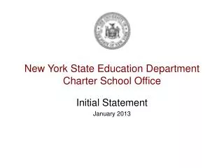 New York State Education Department Charter School Office