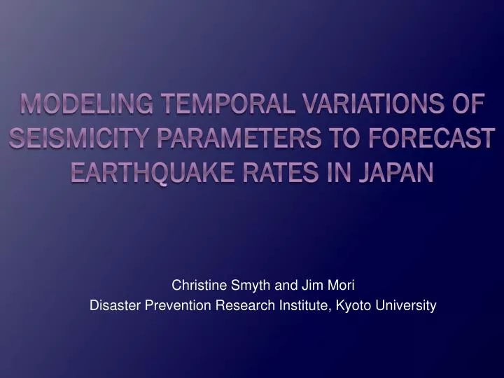 christine smyth and jim mori disaster prevention research institute kyoto university