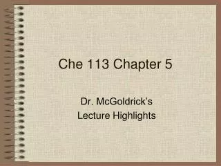 Che 113 Chapter 5