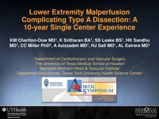 Lower Extremity Malperfusion Complicating Type A Dissection: A 10-year Single Center Experience