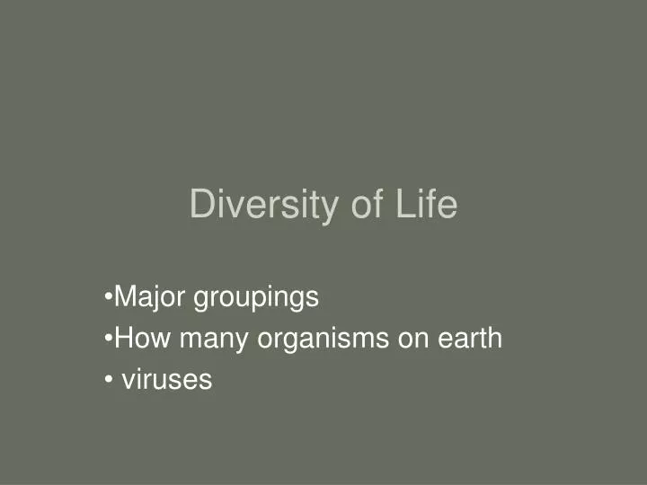 diversity of life