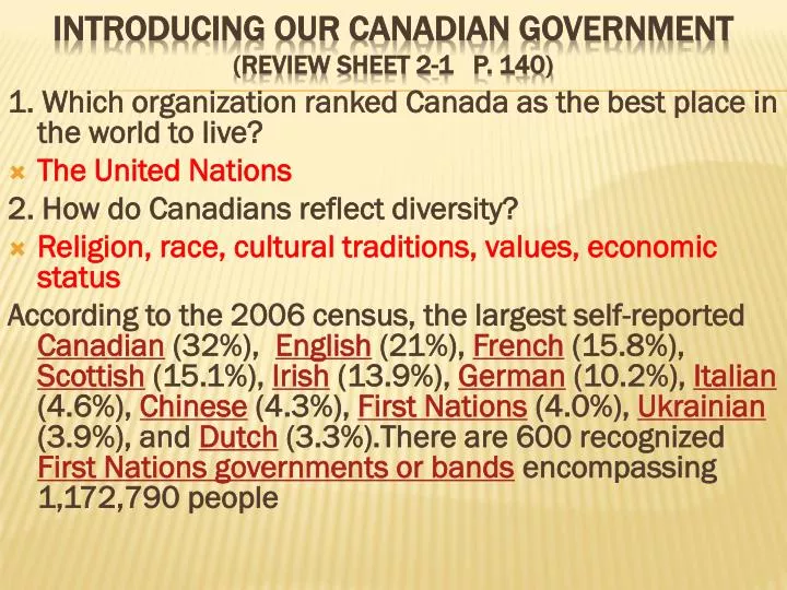 introducing our canadian government review sheet 2 1 p 140