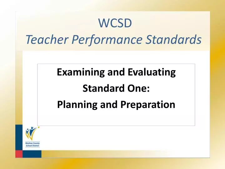 wcsd teacher performance standards