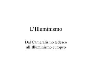l illuminismo