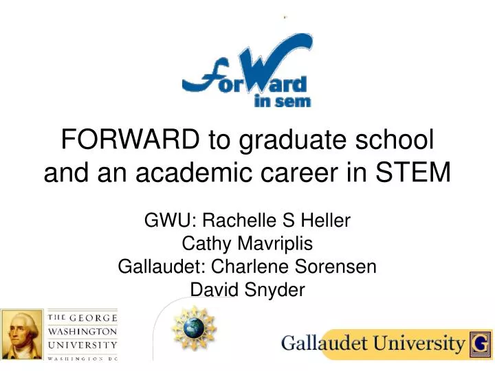 forward to graduate school and an academic career in stem
