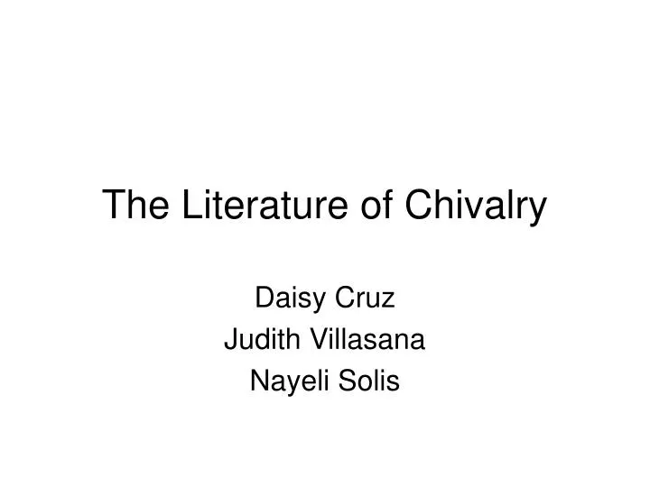 the literature of chivalry