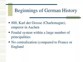 Beginnings of German History