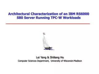 Architectural Characterization of an IBM RS6000 S80 Server Running TPC-W Workloads
