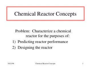 Chemical Reactor Concepts