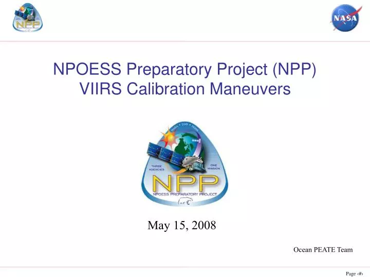 npoess preparatory project npp viirs calibration maneuvers