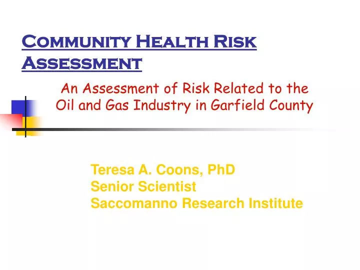 community health risk assessment