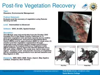 Post-fire Vegetation Recovery