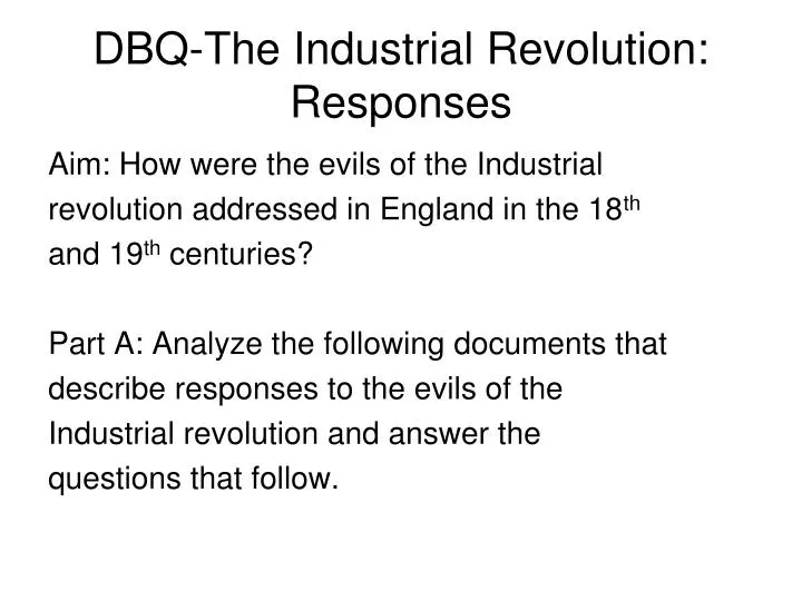 dbq the industrial revolution responses