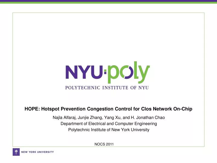 hope hotspot prevention congestion control for clos network on chip